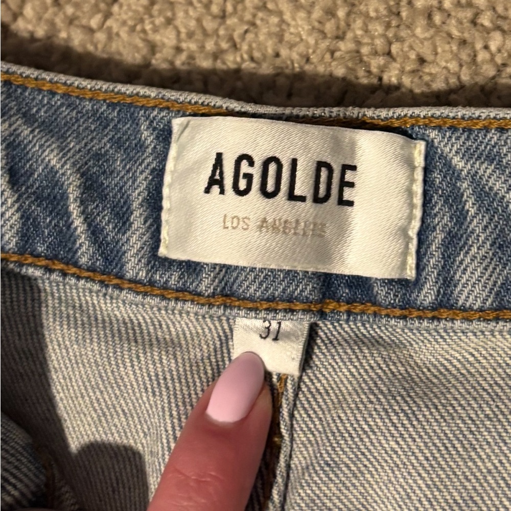AGOLDE 90S PINCH CROP HIGH-RISE in Ripple NWOT Sz 31 Runs a little Big - Picture 7 of 13